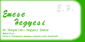 emese hegyesi business card